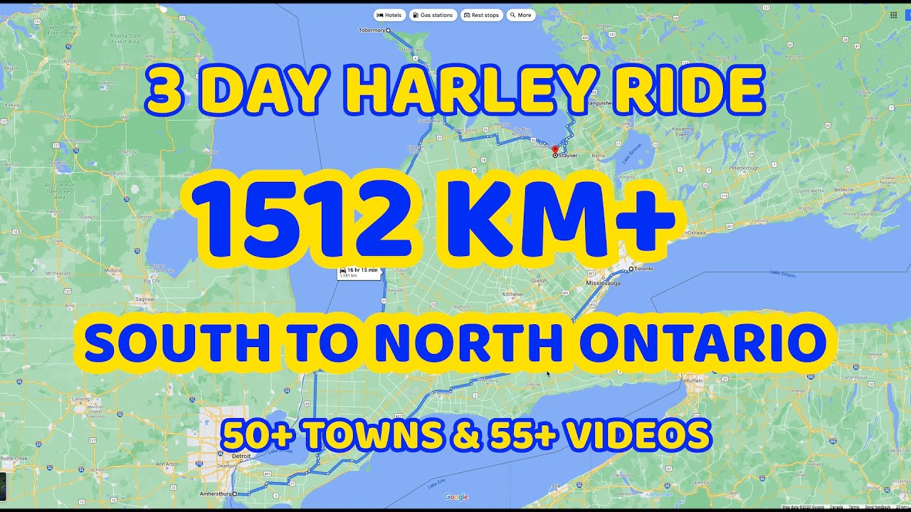 Trip 3 Part 1: A 3-Day 1500KM Harley Ride - Toronto Amherstburg Tobermory Penetanguishene, HD-S1E30