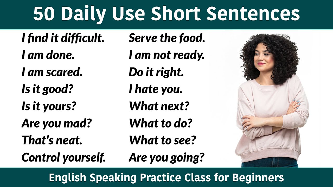 50 Daily Use Short English Sentences || English Speaking Practice Class || Sentences for Beginners