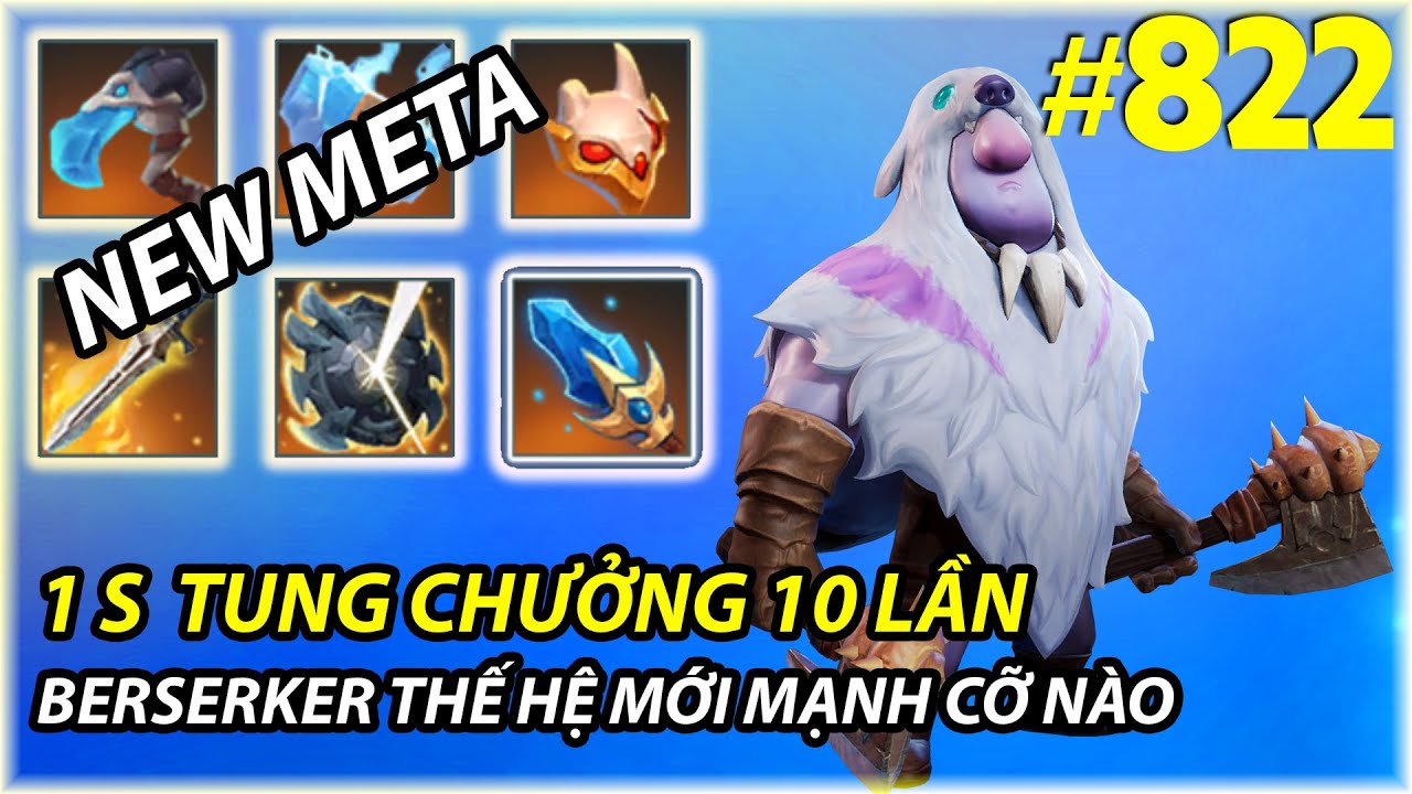 BERSERKER 1 GIÂY LIA RÌU 10 LẦN  , BỘ MẶT MỚI TRONG ĐỘI HÌNH WARRIOR |  AUTO CHESS MOBILE 822
