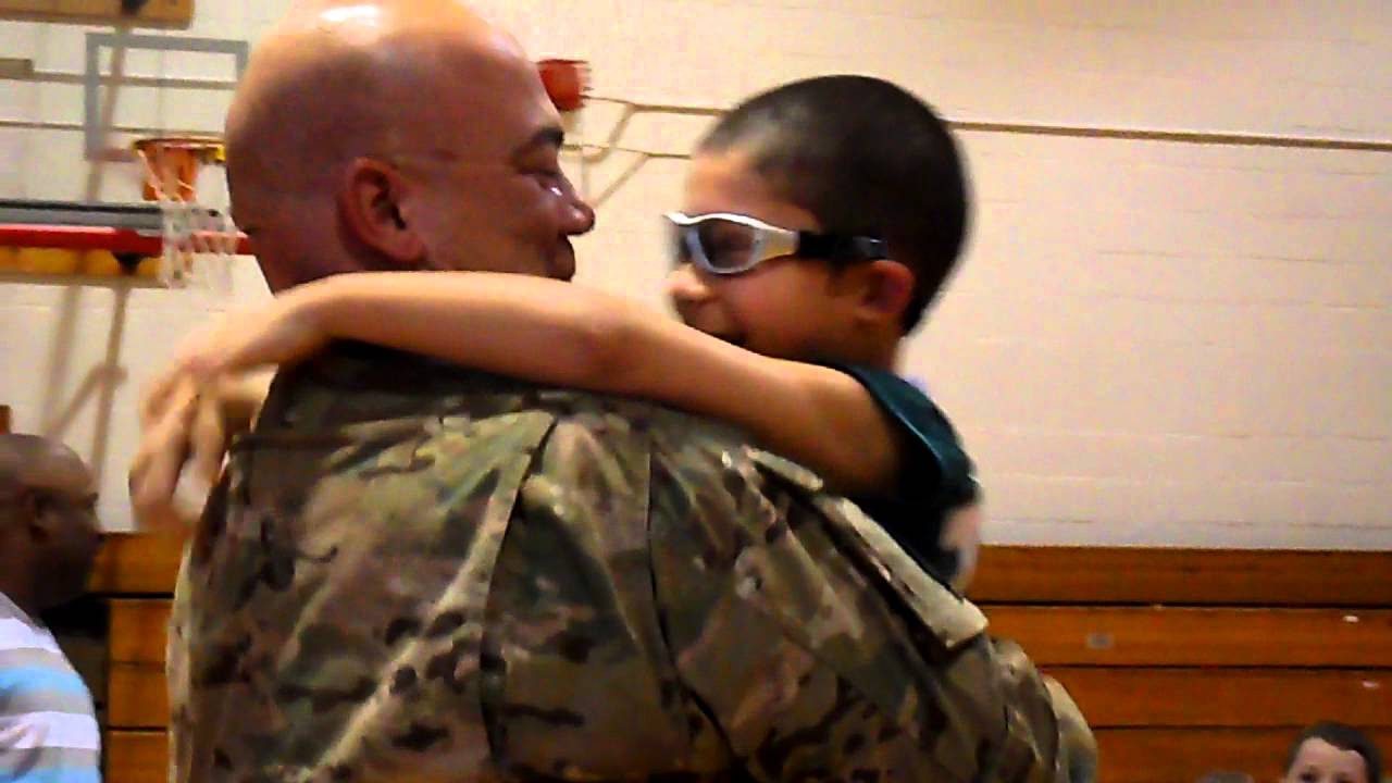 Soldier Surprises Son at Basketball Practice