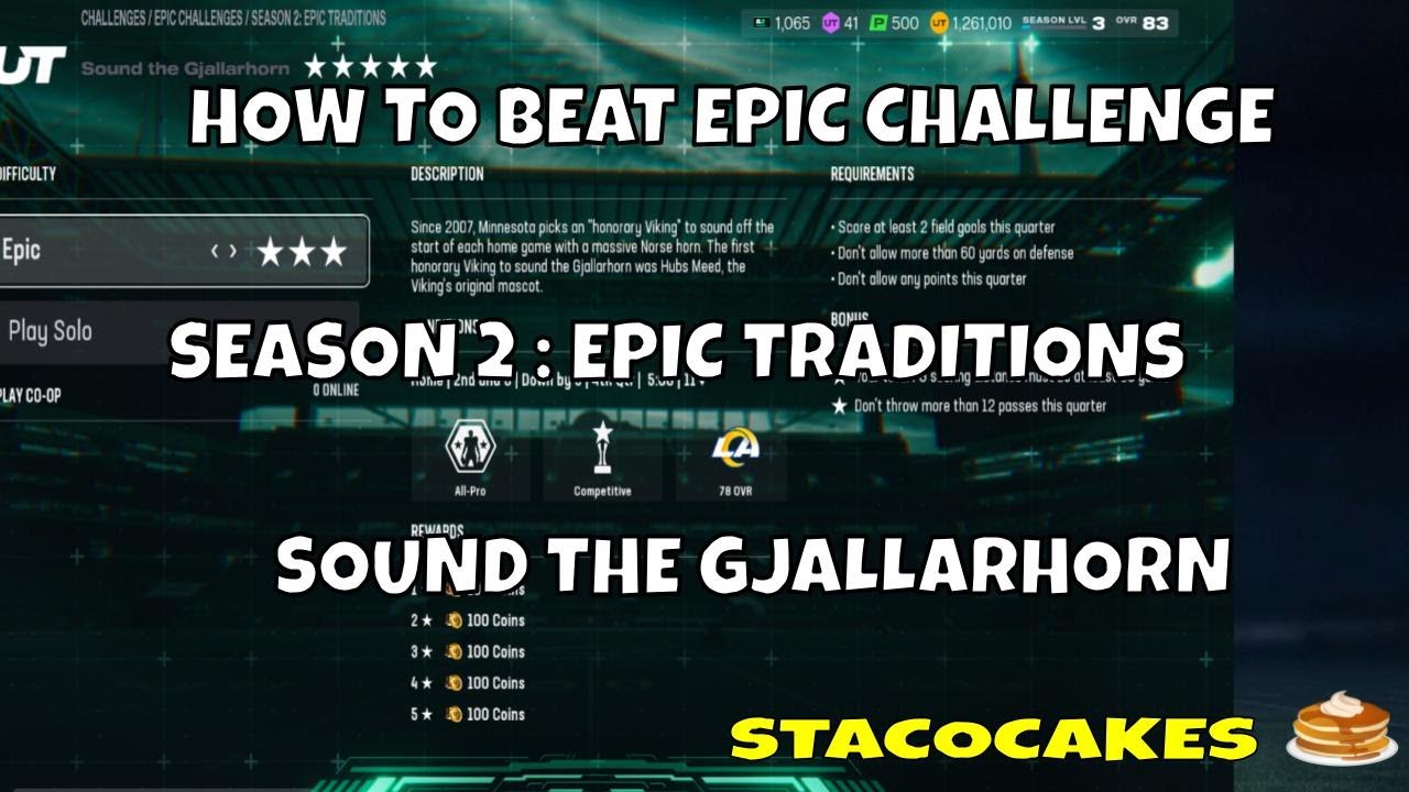 MADDEN 26 HOW TO BEAT THE SEASON 2 EPIC SOLO SOUND THE GJALLARHORN SOLO