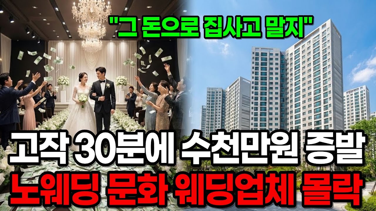 노웨딩 문화 확산으로 인한 웨딩업체의 몰락. '그 돈으로 차라리 집을 사고 말지'