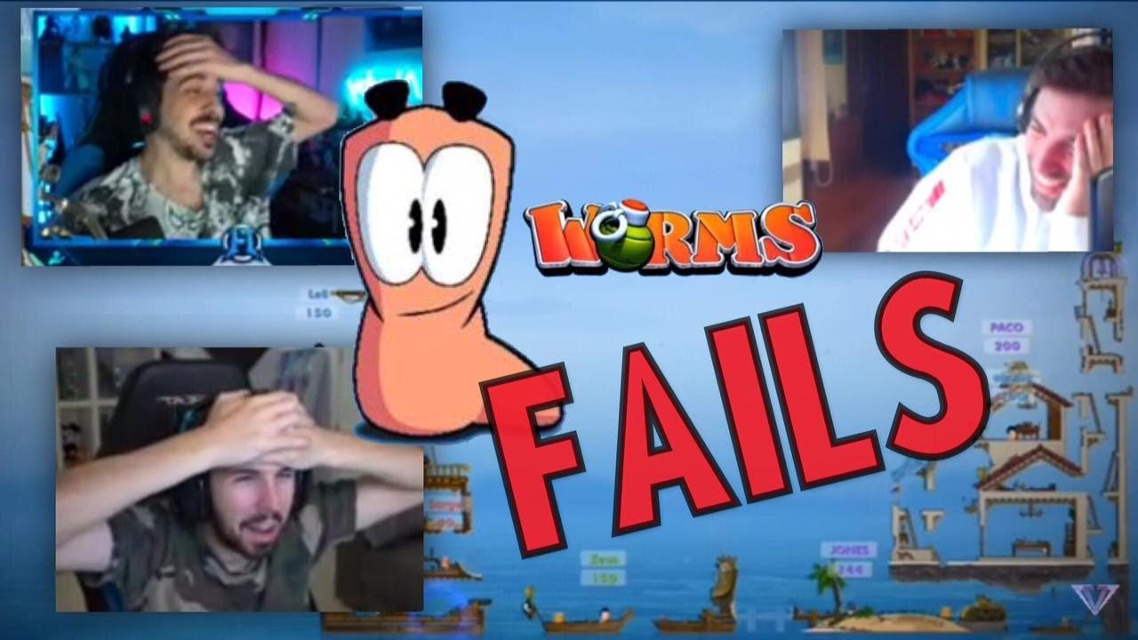 FAILS en una partida Worms (vegetta777, Willyrex, Herny, alexby11)