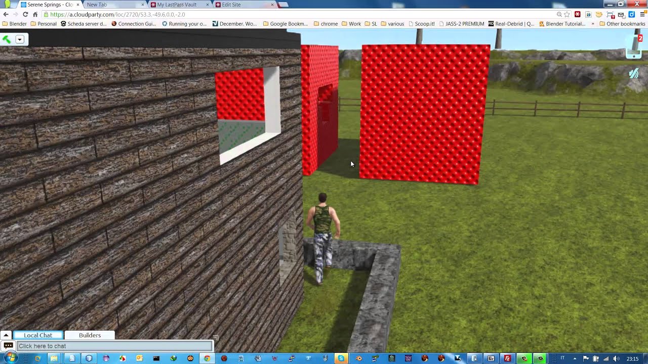 Tutorial di uso cloudparty Parte 3: I comandi di base del building e altre sul cellulare