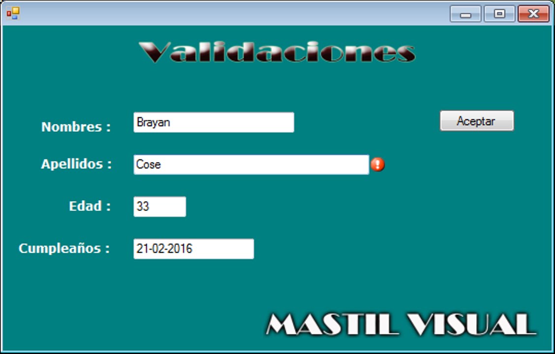 Validar Textbox Con ErrorProvider y Validating - Visual Studio C#