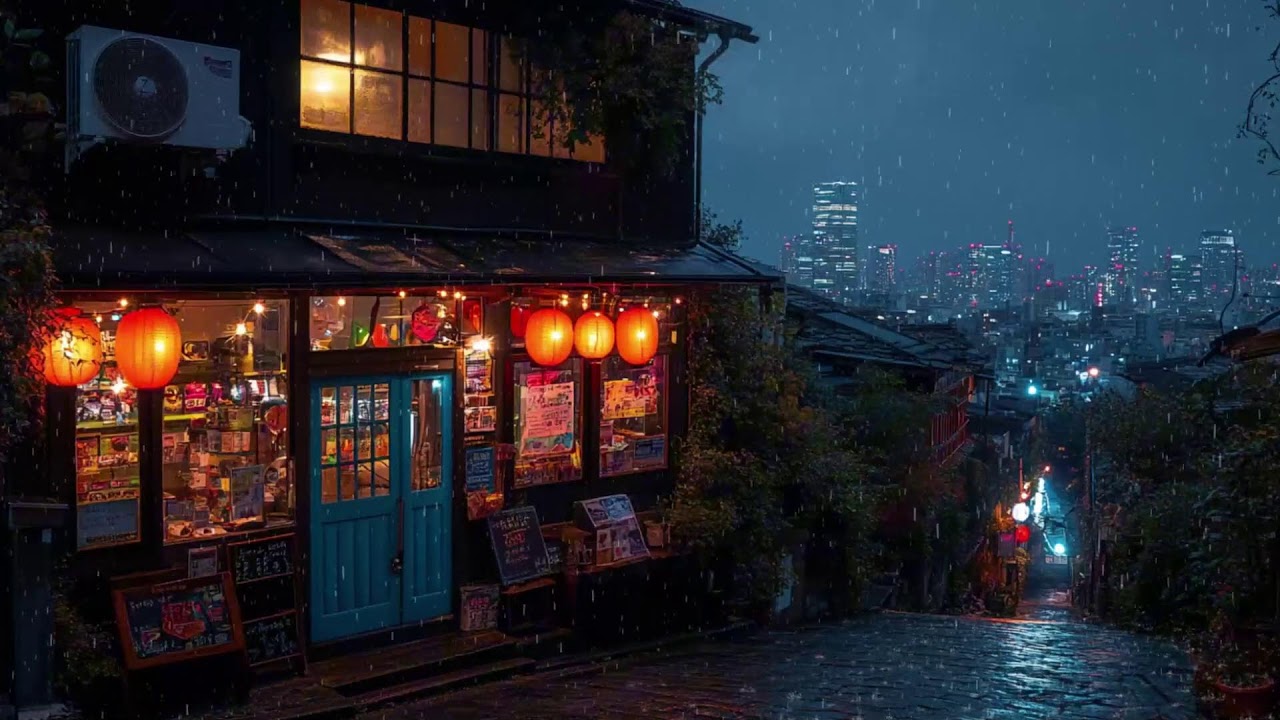 After Midnight Rain in a Hidden Tokyo Alley | Warm Japanese Lo-fi for Focus & Relax | 4K