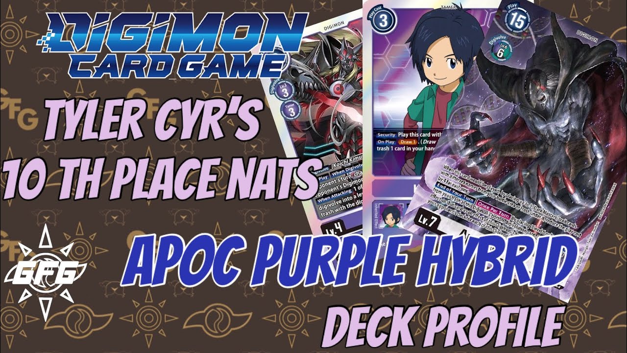 Digimon TCG // ENG SR 2.0 // Tyler Cyr's 10TH PLACE NA NATIONALS Purple Hybrid Apoc DECK PROFILE