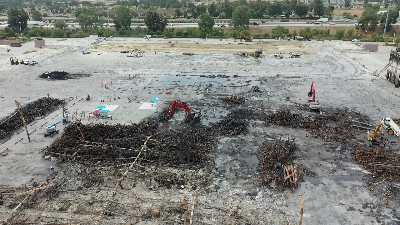 Construction site aerial view with excavator on the works #postmymachine