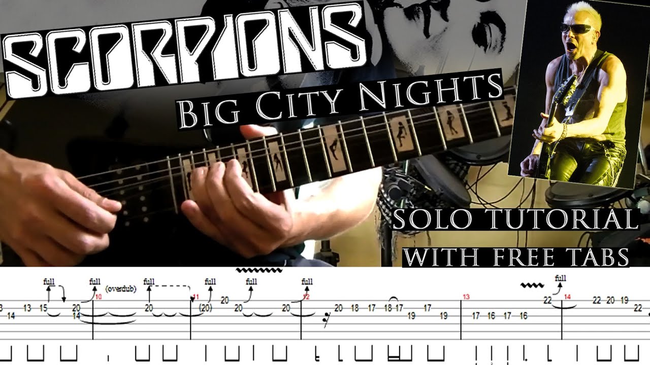 Scorpions - Big City Nights guitar solo lesson (with tablatures and backing  tracks)