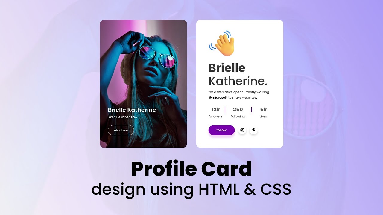 Как создать дизайн карточки профиля с помощью HTML и CSS | 3D Flip Profile Card