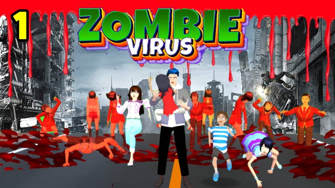 BERTAHAN HIDUP DARI SERANGAN ZOMBIE || ( VIRUS ZOMBIE 1 ) || drama sakura school simulator