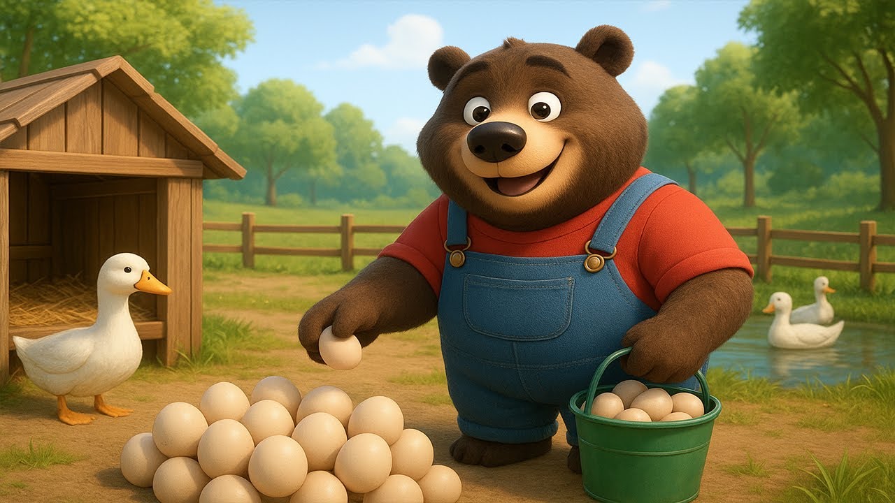 Baby Bear Harvests Duck Eggs to Earn Money to Buy Paint - Build a Farm  Baby Bear Farm - Happy Farm