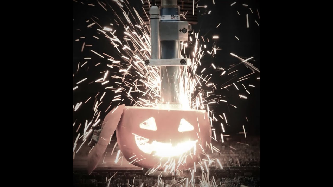 Halloween Jack-O-Lantern Waterjet and Oxyfuel cutting - Eckert CNC Machine