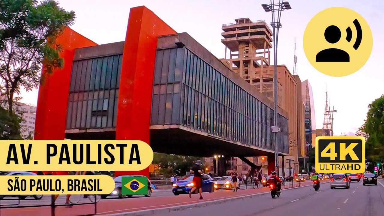 ⁴ᵏ⁶⁰ Dirigindo pela Avenida Paulista com narração, São Paulo - Brasil? #091