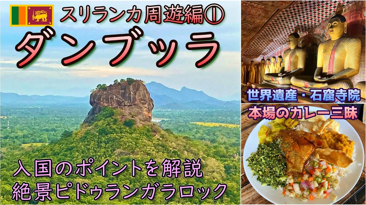 【スリランカ周遊】世界遺産ダンブッラ石窟寺院を巡るvlog　絶品カレーと地元デザートを食し、絶景に酔いしれる。入国のノウハウも徹底解説