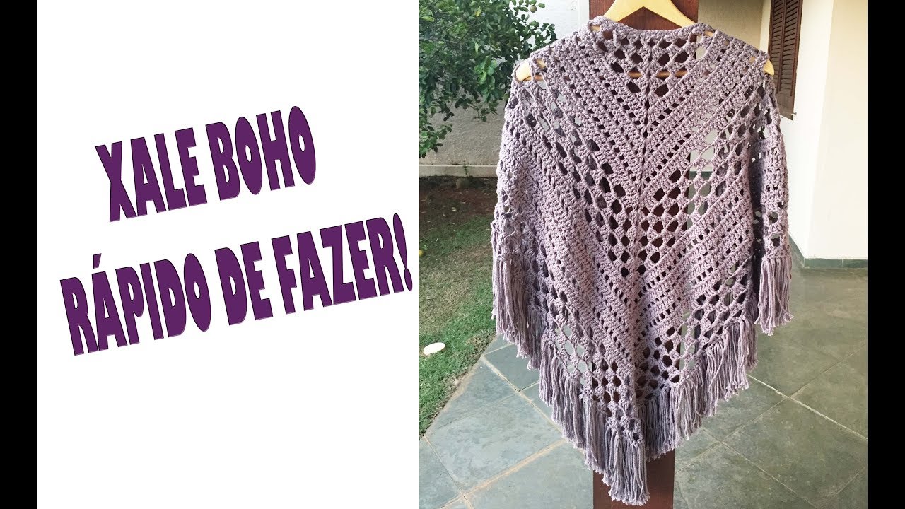 XALE BOHO em crochê FÁCIL DE FAZER!
