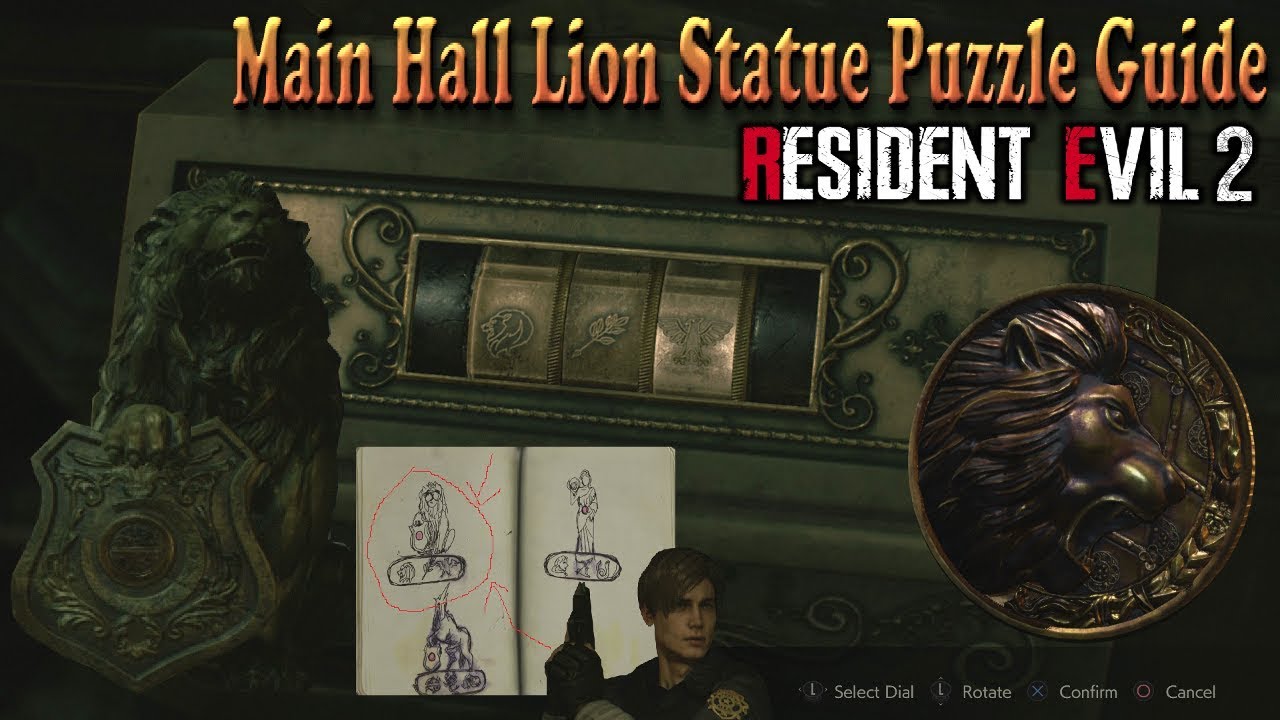 Resident Evil 2 Remake 1st Scenario Main Hall Lion Statue Puzzle Guide