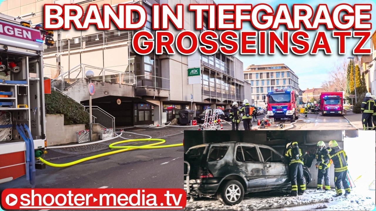 🔥 🚒 GROSSEINSATZ - BRAND in TIEFGARAGE 🚒 🔥 | Feuerwehr löscht zwei brennende Pkw