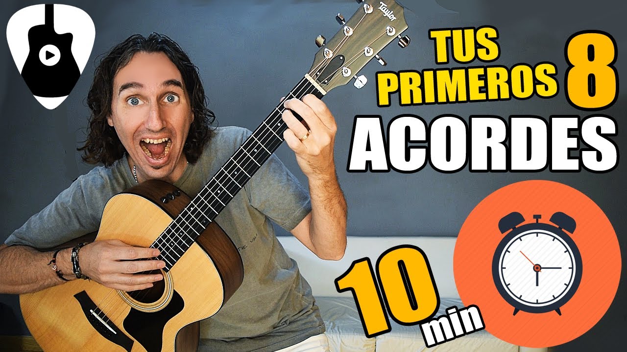 Como tocar guitarra f&aacute;cil! Aprende 8 acordes b&aacute;sicos en 10 minutos!