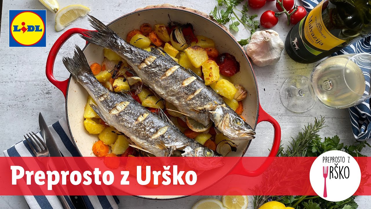 Preprosto z Urško: S krompirjem pečen brancin