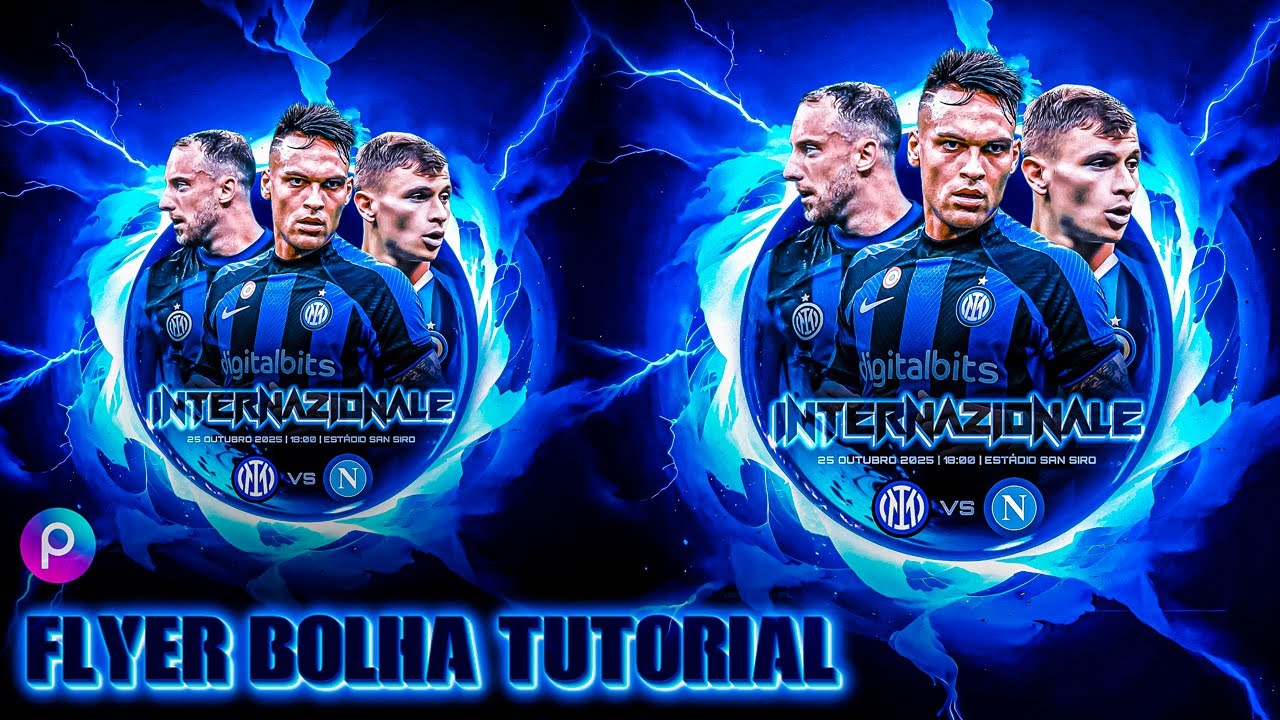 Como Fazer FLYER BOLHA de Jogador de Futebol pelo celular - Design Banner Arte - PicsArt Editing