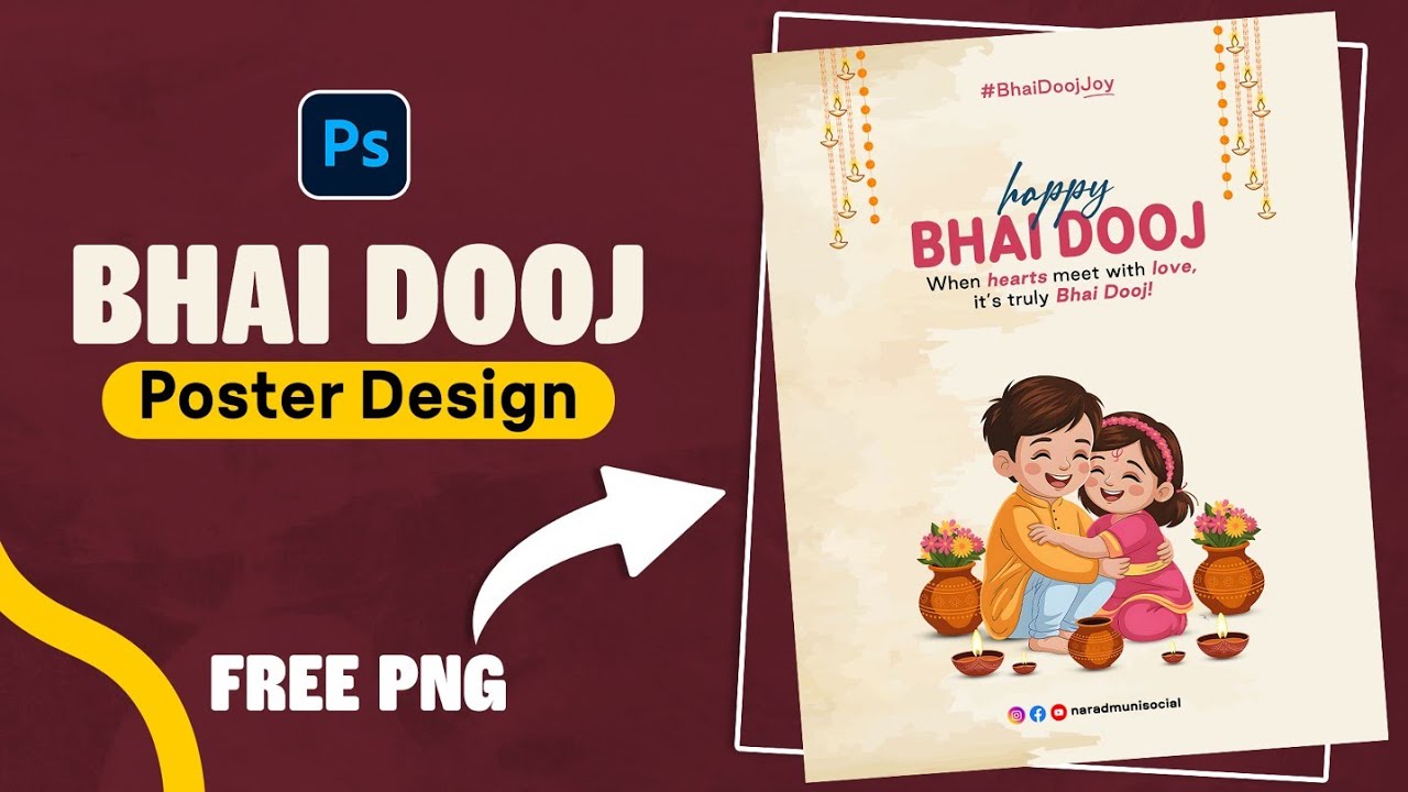 Bhai Dooj Poster Design In Photoshop | Bhai Dooj Post Design | Bhai Dooj Poster Design 2025