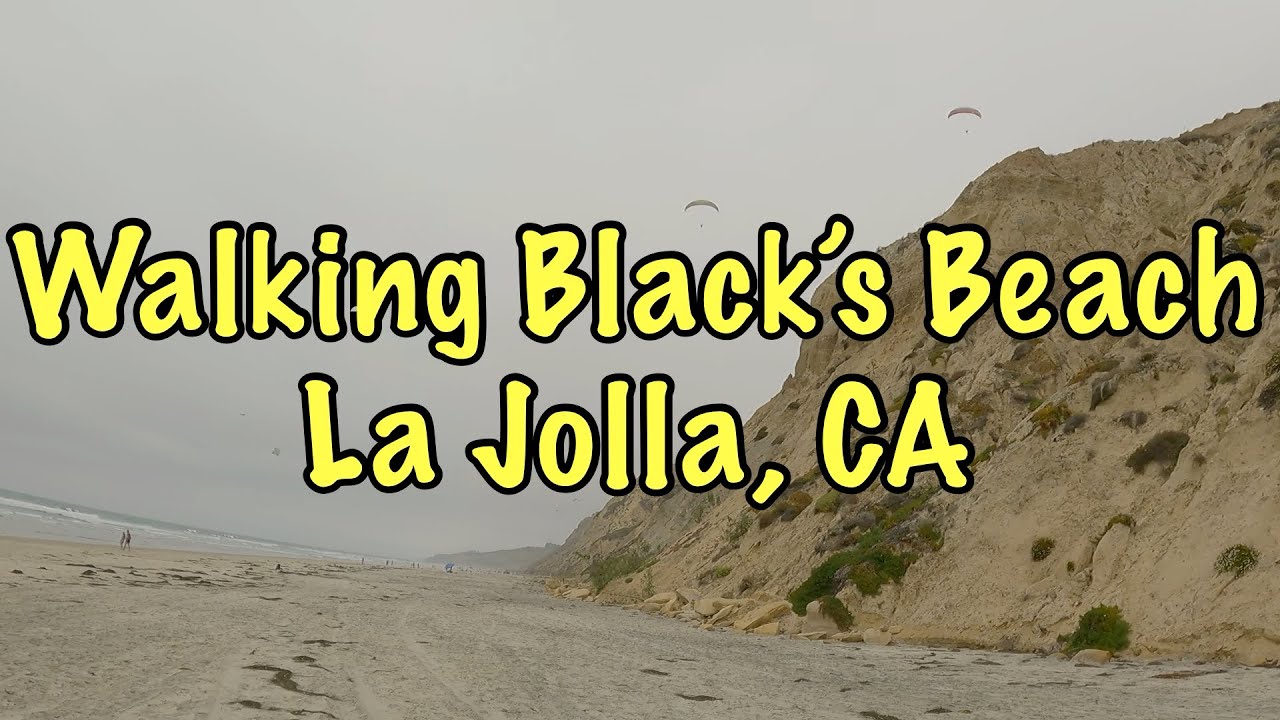 Walking Black’s Beach - La Jolla, CA 🌥🏝 ft. Paragliders