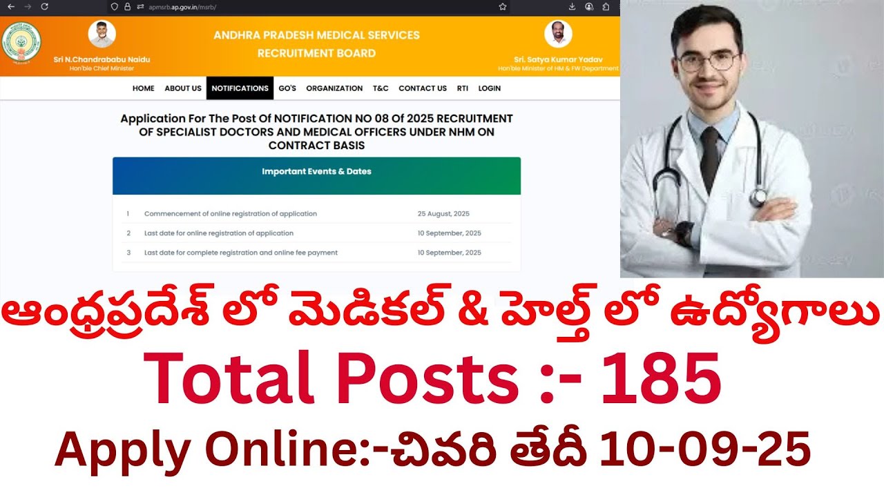 # Job Notification Specialist Doctors & Medical Officers 2025 in telugu