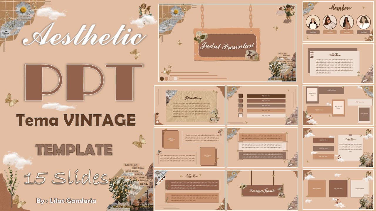 Aesthetic PPT Tema VINTAGE #4 - Tutorial #pptaesthetic #vintage #freeppttemplate #vintageppt