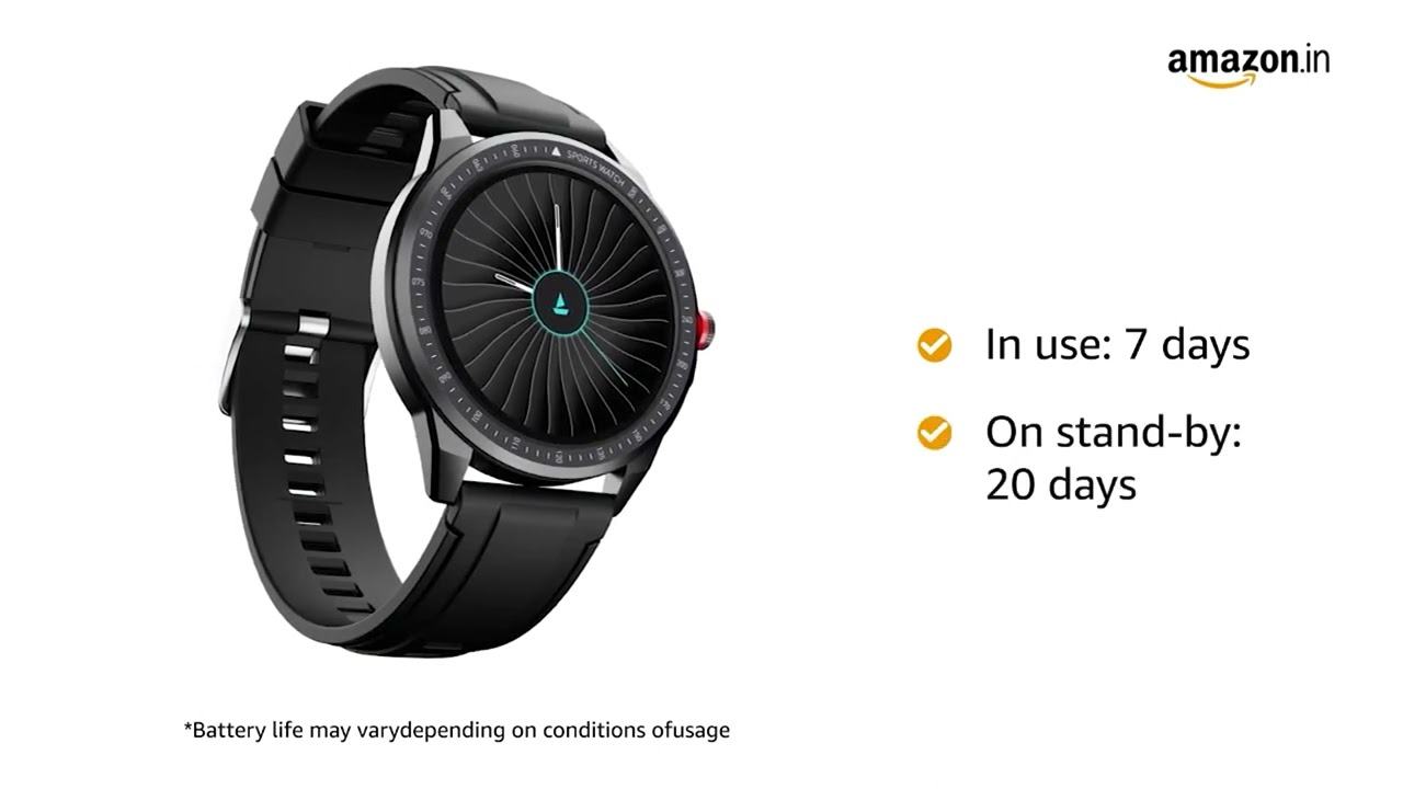 boAt Flash Smartwatch Sports Modes,Full Touch 3.30 cm (1.3) Screen Gesture, Camera & Music Control,