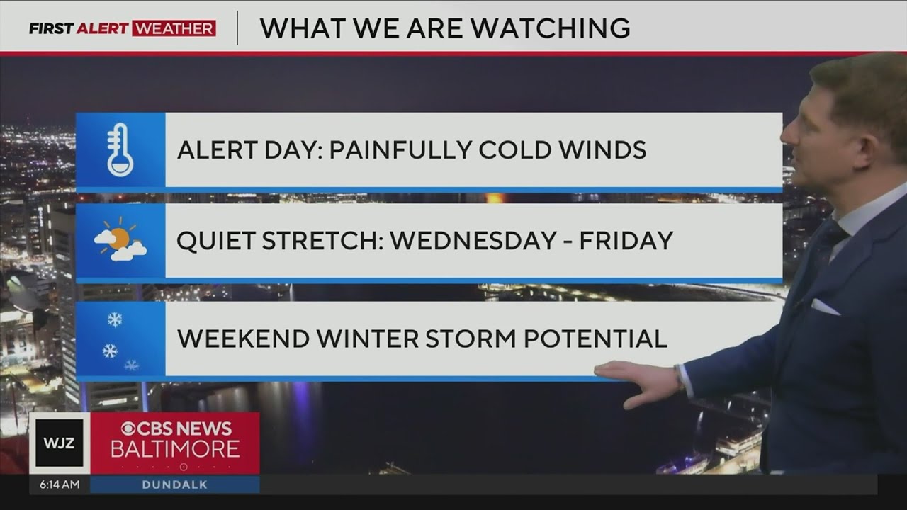 Frigid Tuesday across Maryland and there's a potential weekend storm