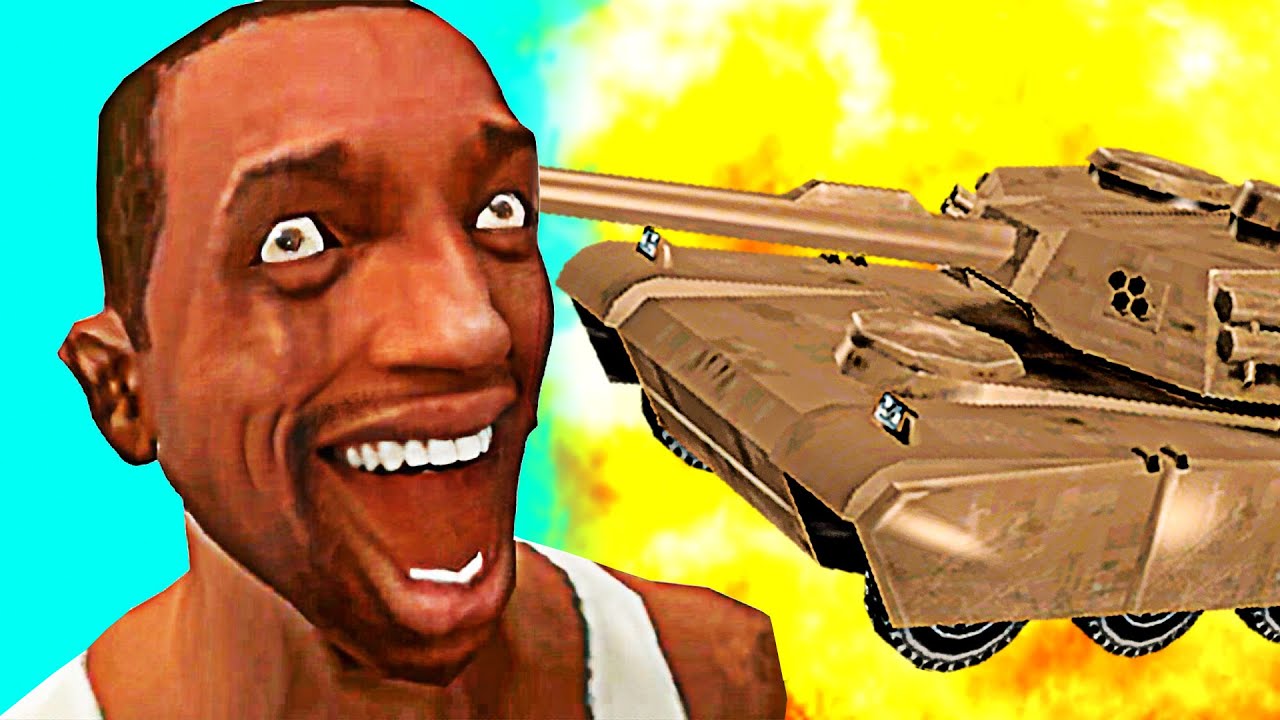 o tanque BUGOU em los santos KKKK - ZERANDO GTA SA SEM USAR ARMA #33