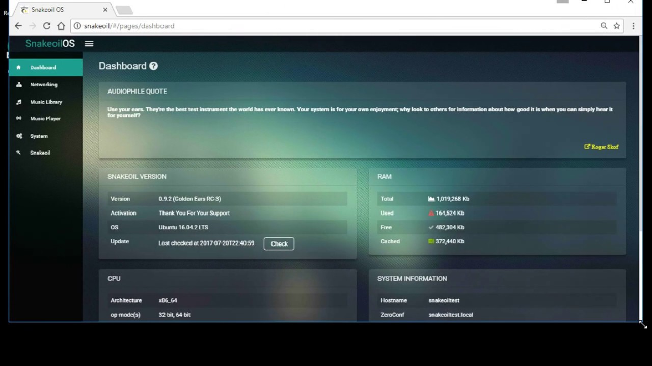 New SnakeoilOS User Interface