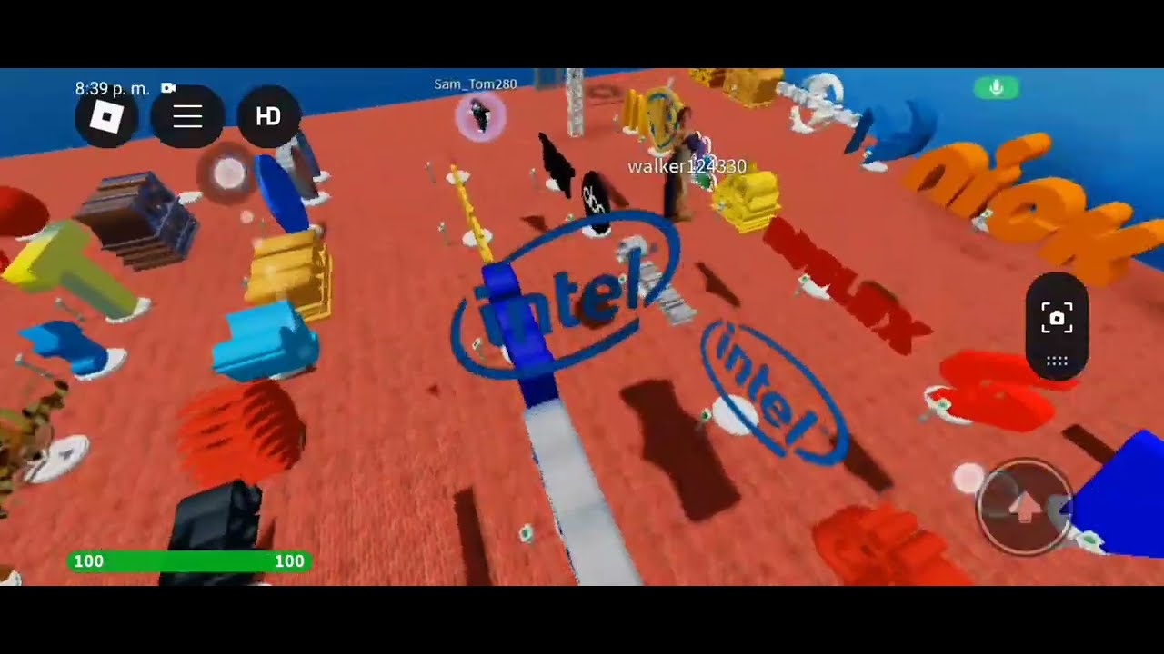 intel logo Roblox music productions in the commercials of Roblox 20th anniversary logo