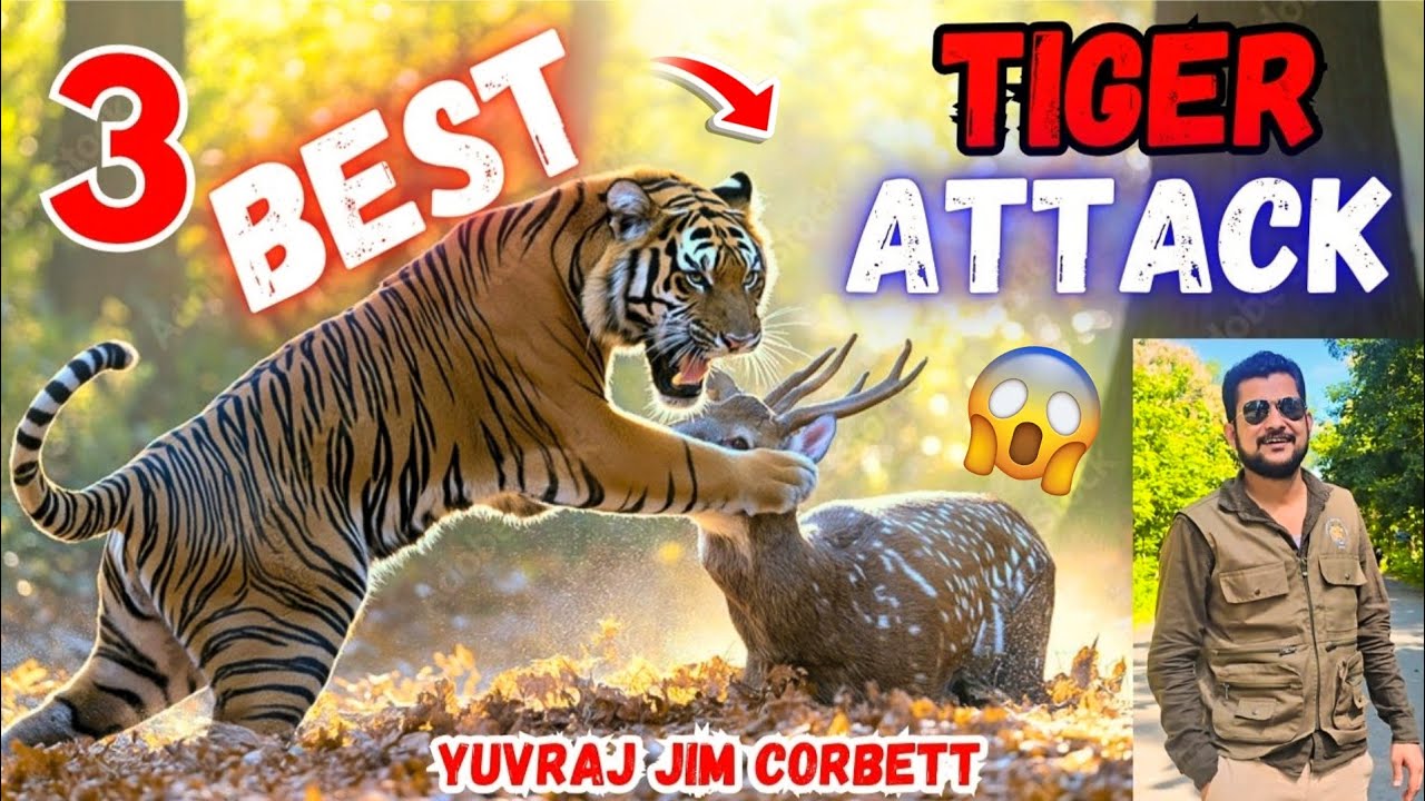 Best 3 Tiger Attacks Caught on Camera | Real Wild Moments 🤩 #yuvrajjimcorbett 