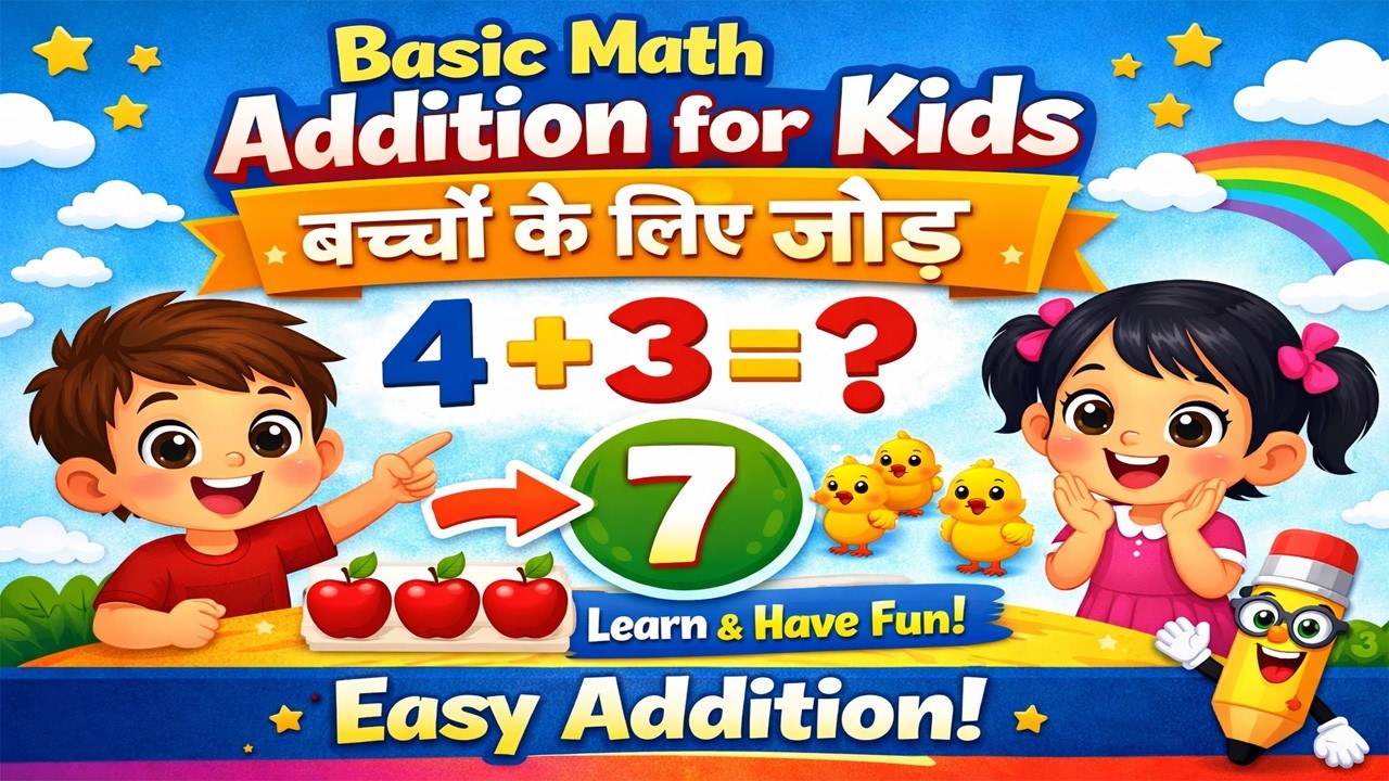 Basic Math Addition for Kids | Learn Addition Easily | बच्चों के लिए जोड़