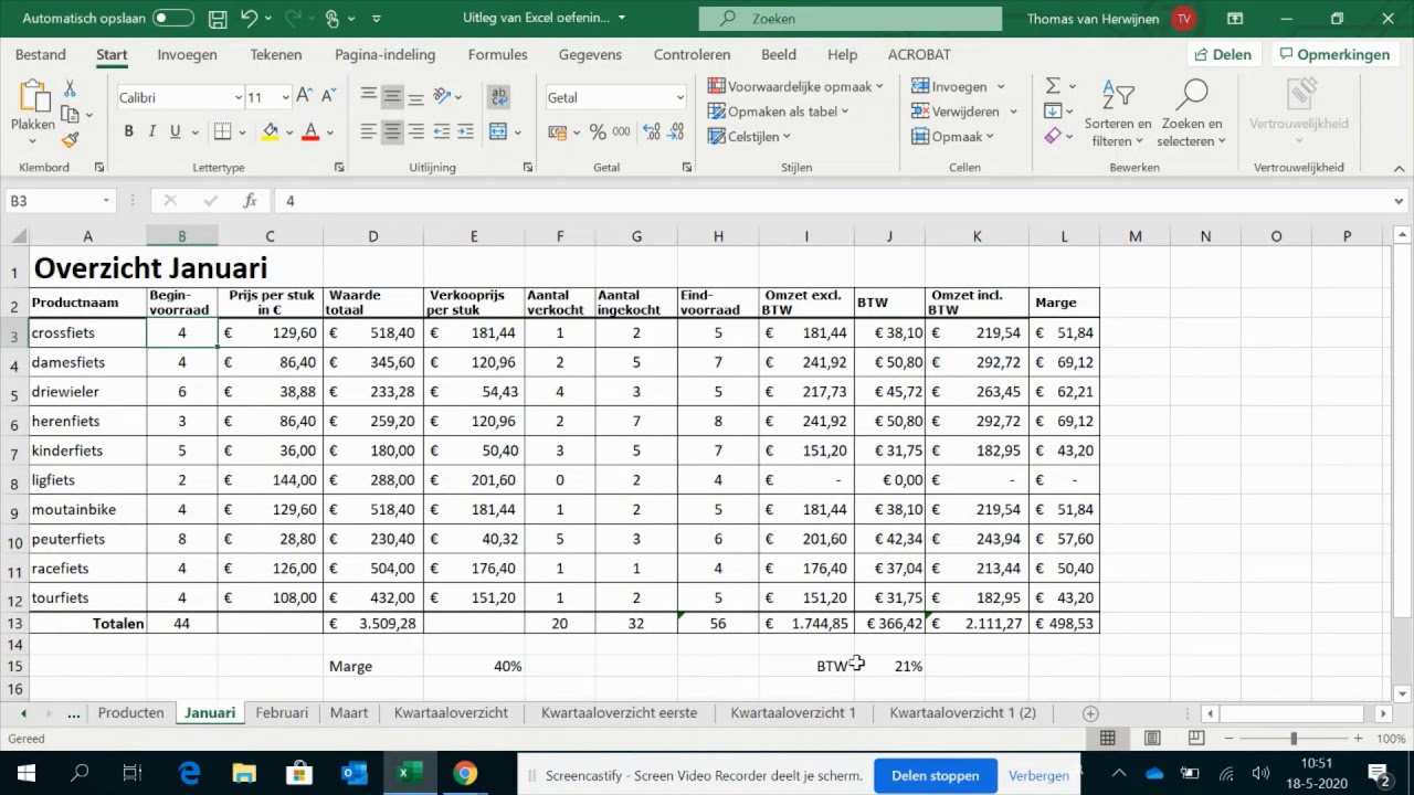 Digitale vaardigheden uitleg Excel oefening 6