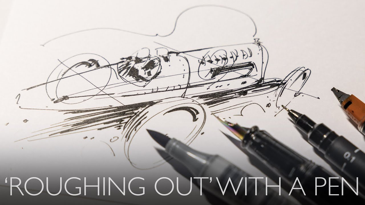 'Roughing out' a sketch using a pen. Useful and fun drawing tools!
