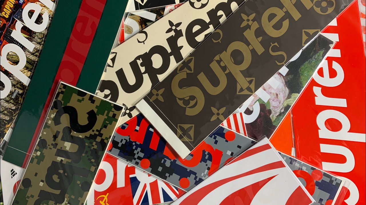 Supreme box logo stickers collection