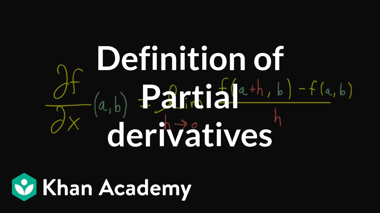 Formal definition of partial derivatives