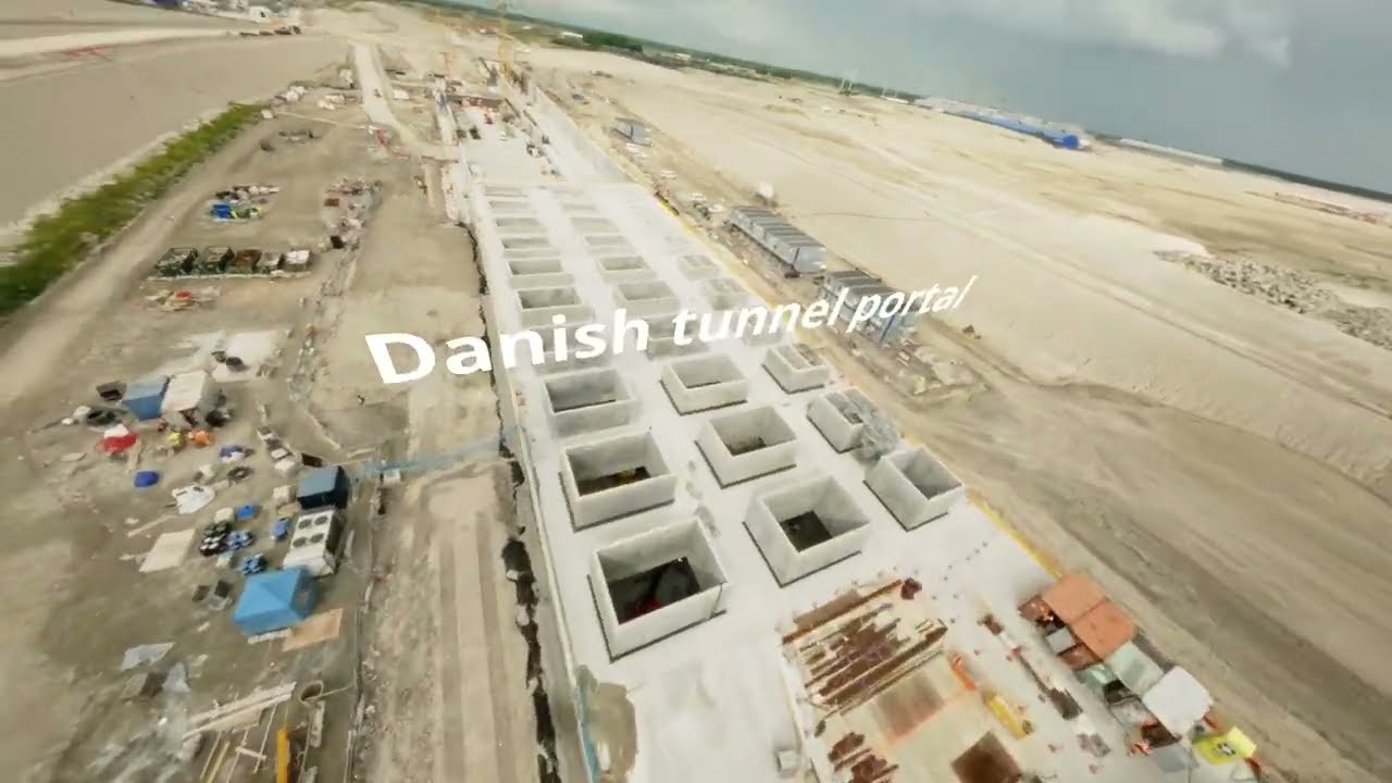 A flight through the Fehmarnbelt tunnel construction site (2025)