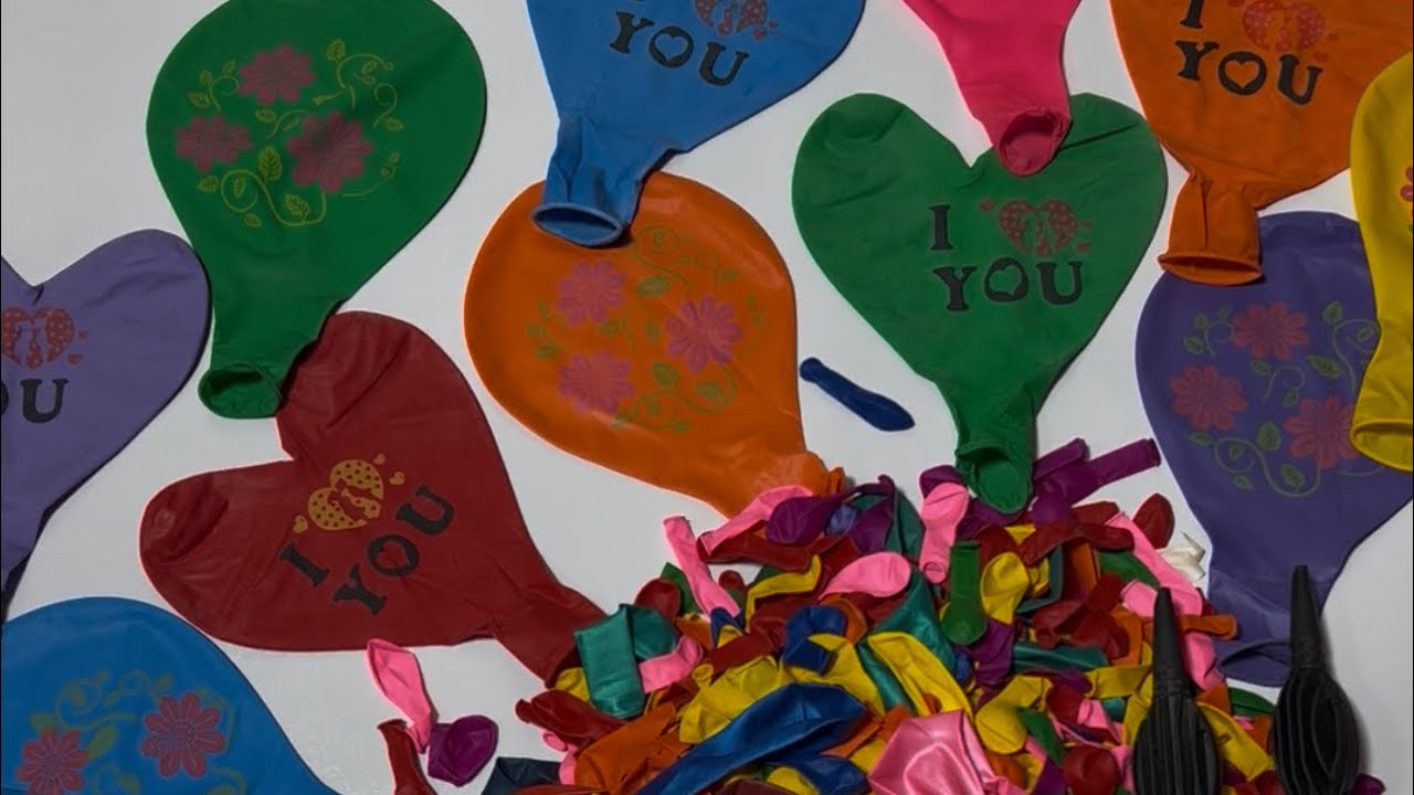 24 Heart & Flower Balloons unboxed , inflated & Popped - Satisfied #viralvideo