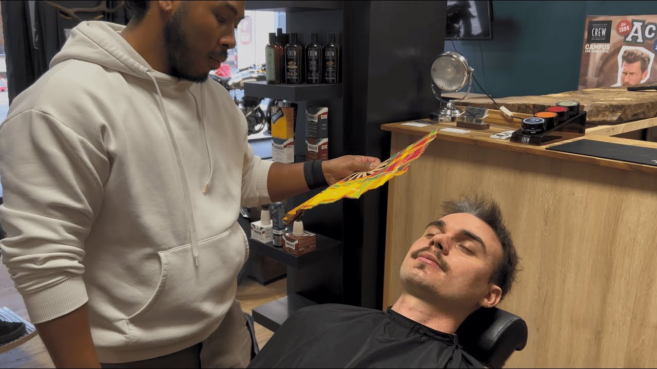 He Shaved Me With a Straight Razor... NO Shaving Cream 😳 (ASMR Barber)