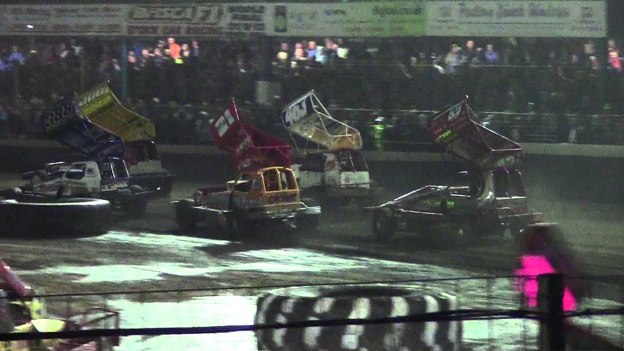 Brisca F1 Stock Car Racing Kings Lynn 21-9-13 Final Newson Johnson Gilbank Fairhurst Finnikin