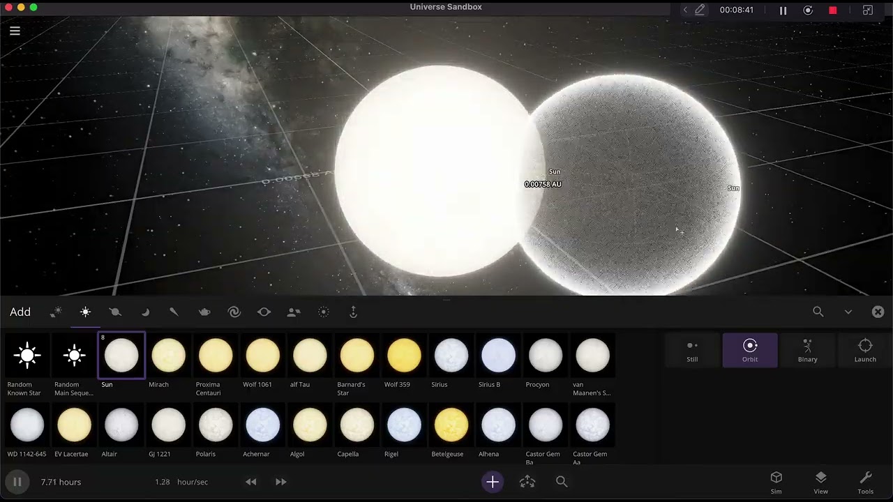 Universe Sandbox Size Comparison Part 2