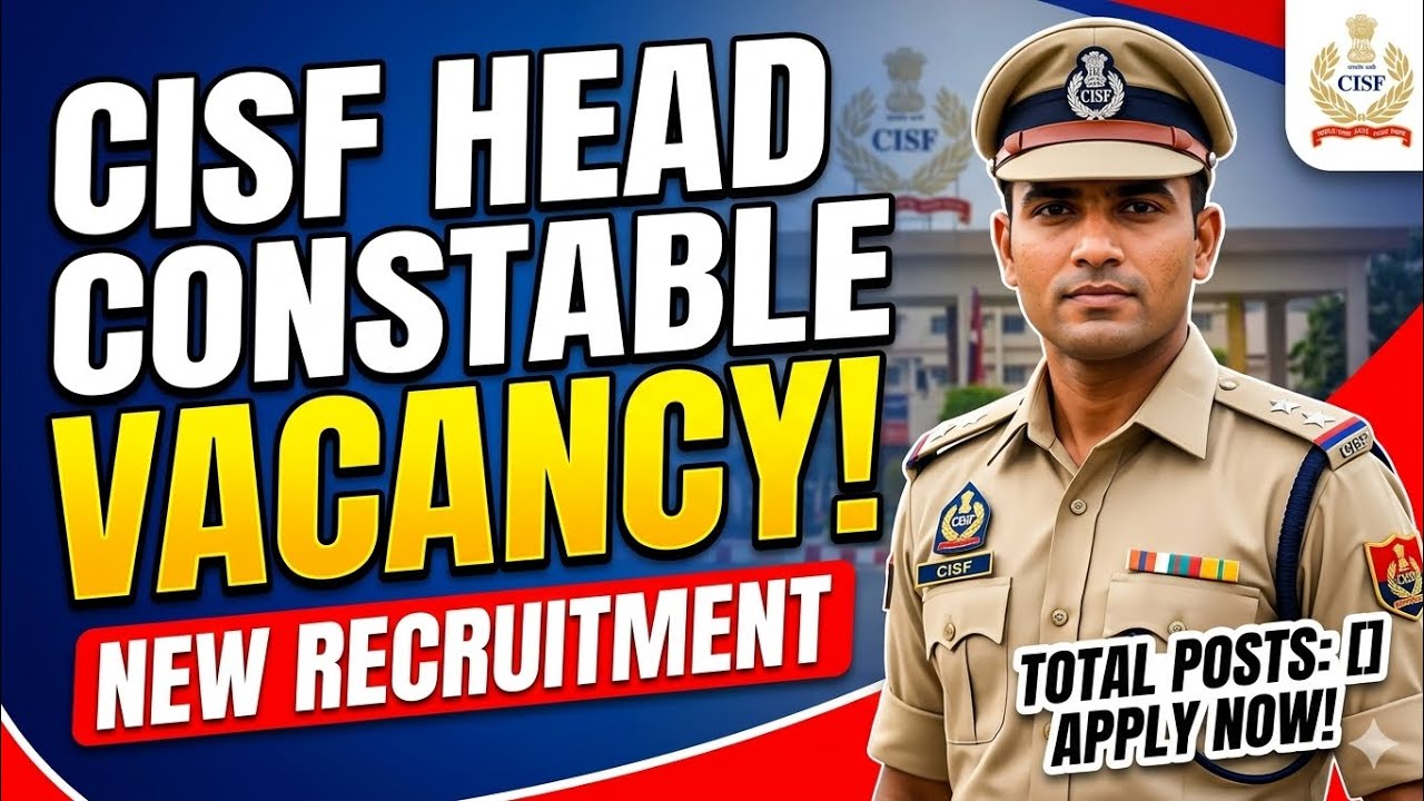 CISF Head Constable Vacancy 2026 🚔🔥 | Full Details, Eligibility & Apply Process
