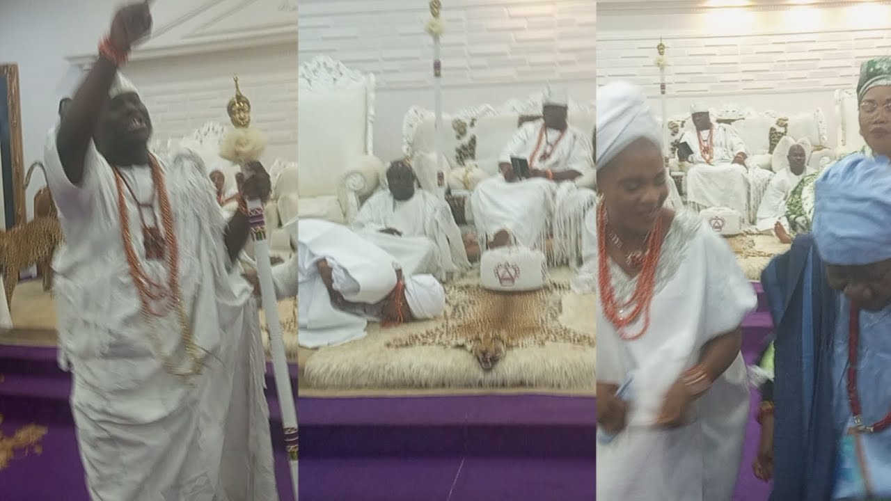 see how respectful queen of OLORI TEMITOPE OGUNWUSI bow for OONI and dance with queens mother
