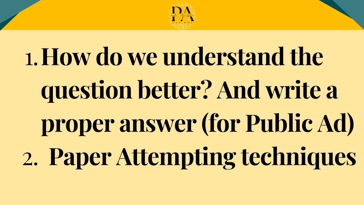How to Attempt Paper of Public Administration?