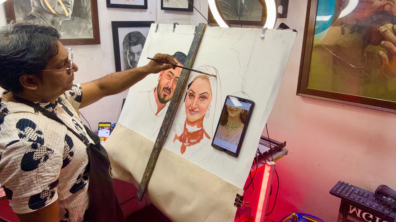 My Art Studio Vlog: Live Commission Portrait Artist | Pencil Sketch, Charcoal, Color Pencil Sketch