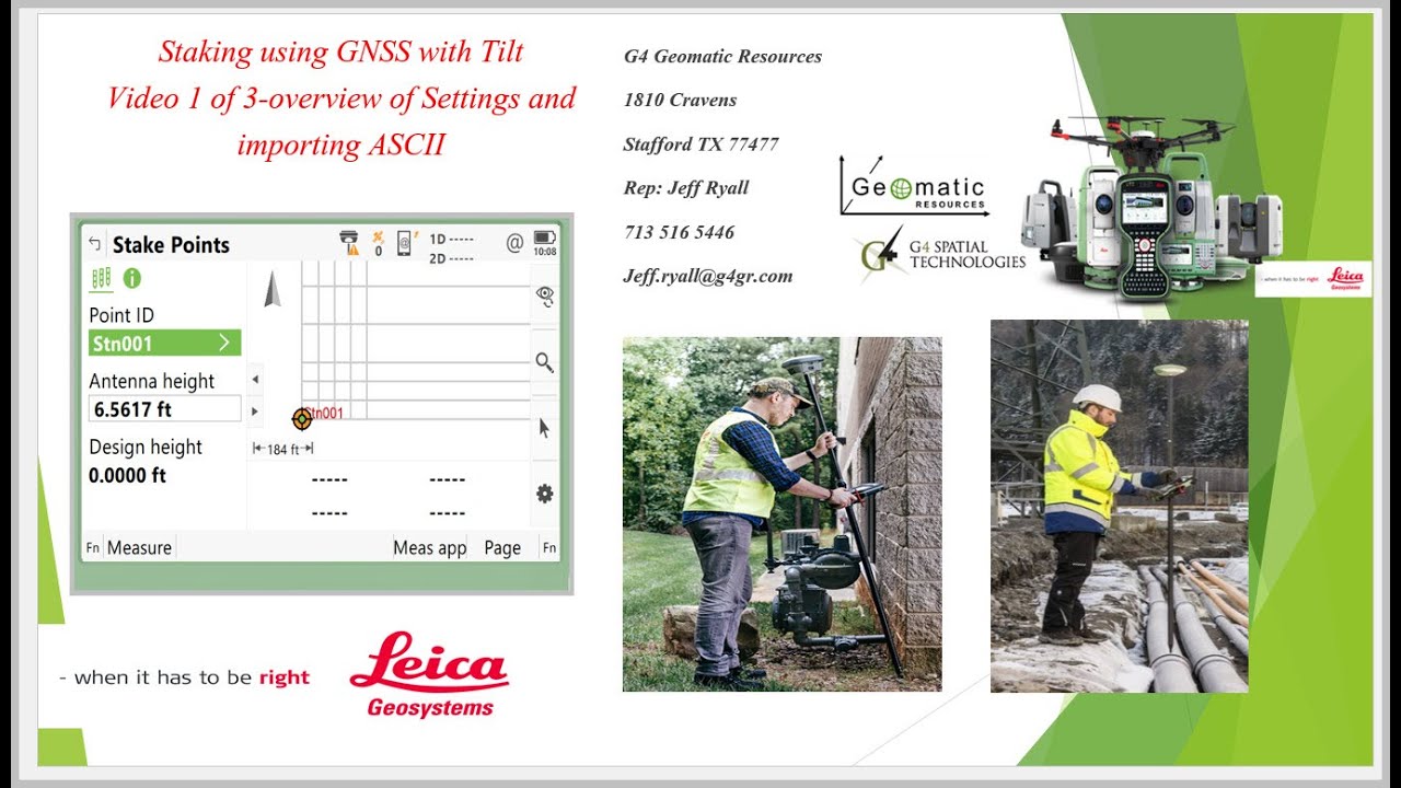Overview of Staking points using Leica CS20 & GNSS : In field using Captivate: video 2 of 3